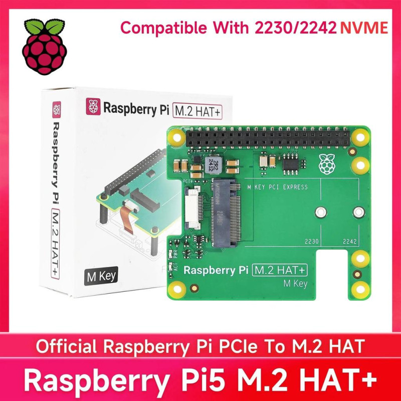 OFFICIAL Raspberry Pi 5 M.2 HAT compatible for SSD NVME 2230 and 2242
